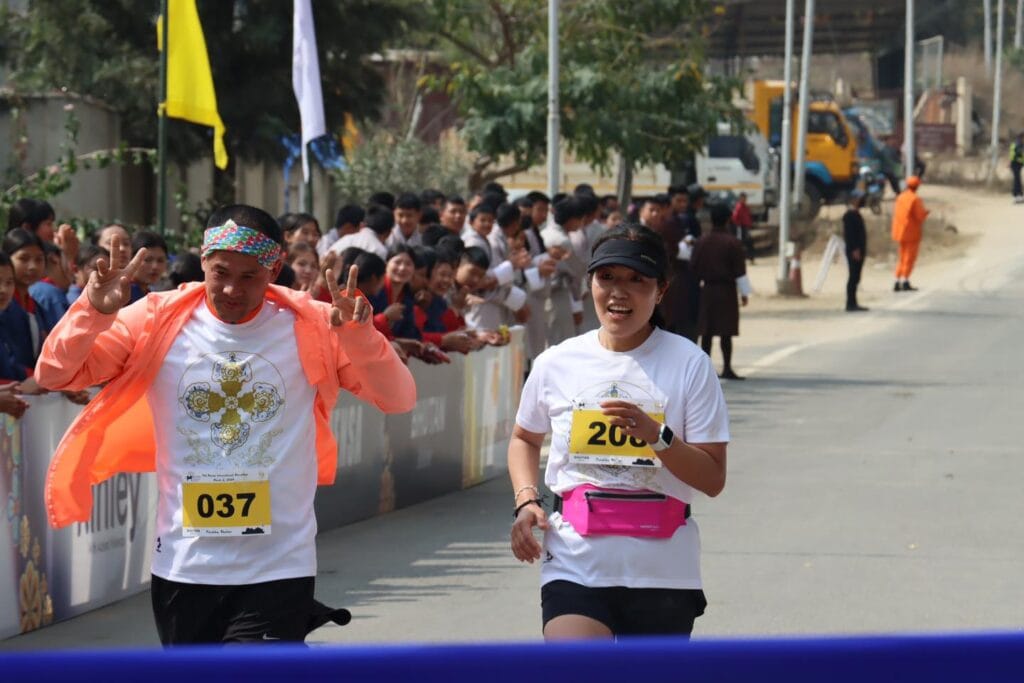 Marathon Runner Celebrating